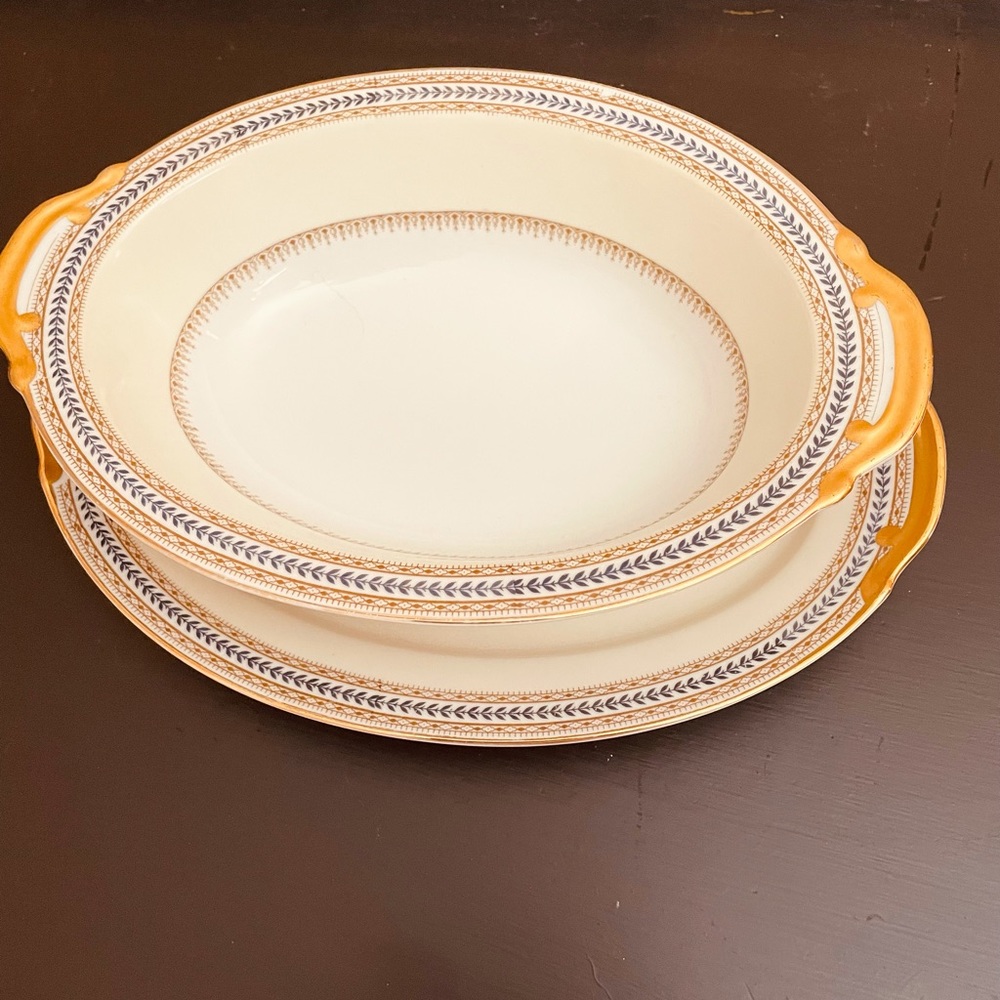 Vintage Serving Plater & Bowl